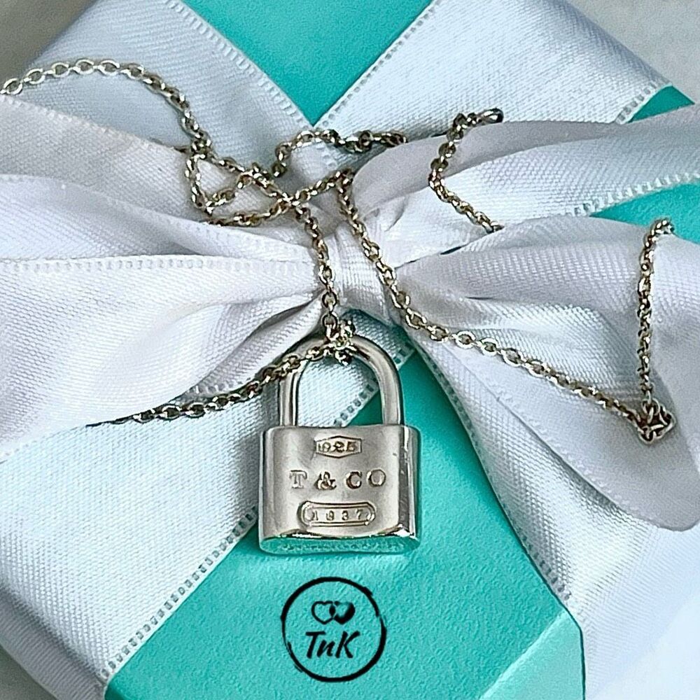 Tiffany & Co Retired 1837 Lock Pendant Necklace - Silver - 16.5"